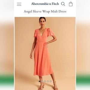 Abercrombie & Fitch Angel Sleeve Wrap Midi Dress